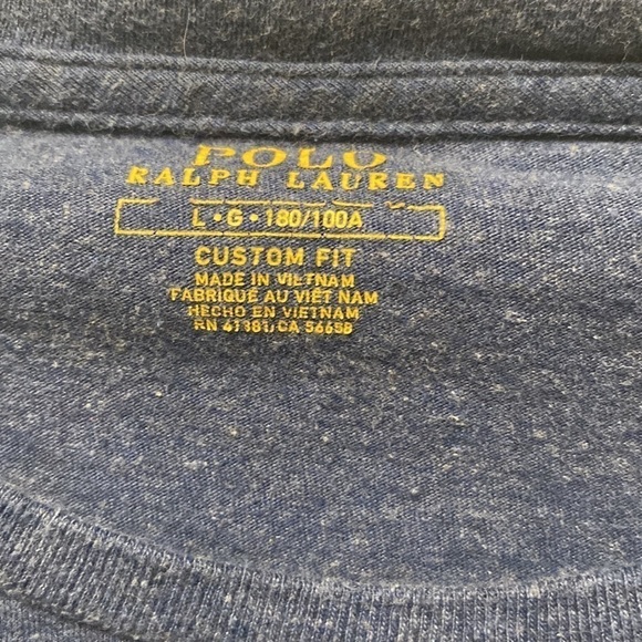Polo Ralph Lauren Men's Crew Neck Long Sleeve Tee Navy Heather Size Large - Picture 4 of 8